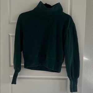A&F Dark Green Turtleneck Cropped Sweater